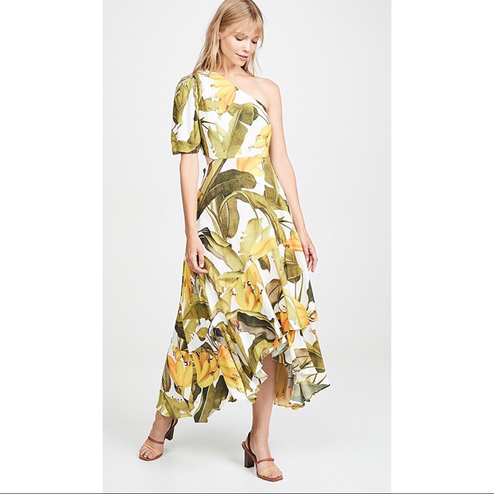 FARM Rio Banana Craze One Shoulder Dress